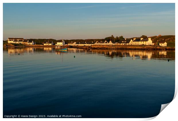 Port Ellen Harbour Dusk, Islay Print by Kasia Design