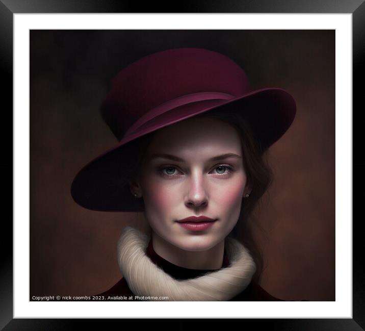 Beauty under the hat Framed Mounted Print by nick coombs