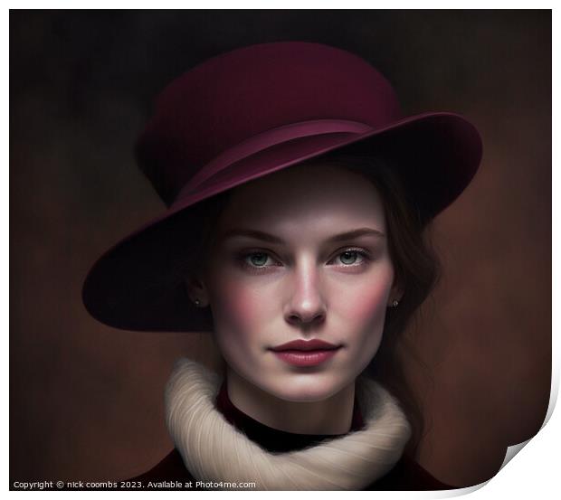 Beauty under the hat Print by nick coombs
