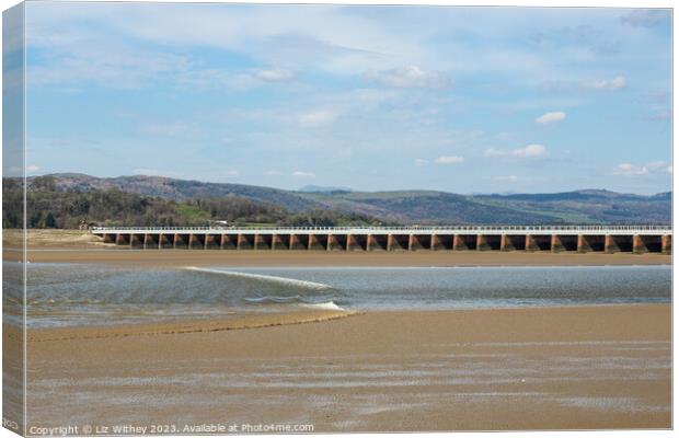 Arnside Tidal Bore Canvas Print by Liz Withey