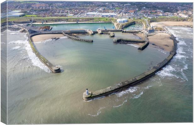 Seaham Harbour Aerial View Canvas Print by Apollo Aerial Photography
