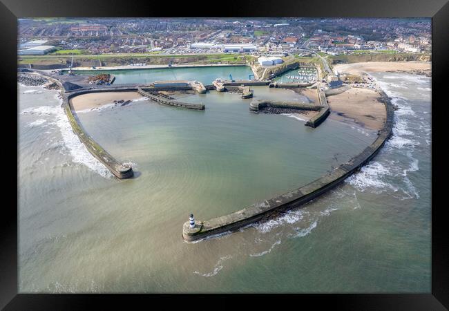 Seaham Harbour Aerial View Framed Print by Apollo Aerial Photography