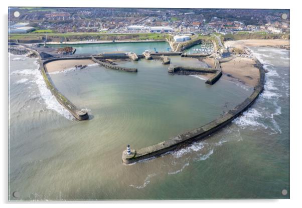 Seaham Harbour Aerial View Acrylic by Apollo Aerial Photography