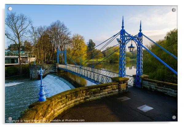 Mill Suspension Bridge, Leamington Spa Acrylic by Nigel Wilkins