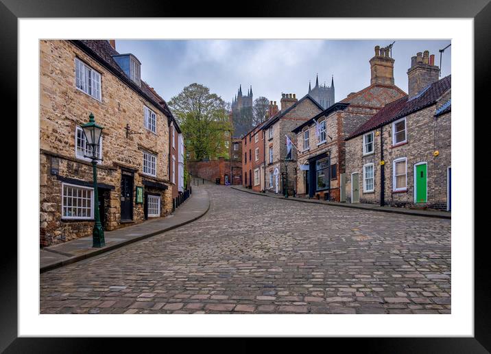 Discover historic charm on Steep Hill Framed Mounted Print by Steve Smith