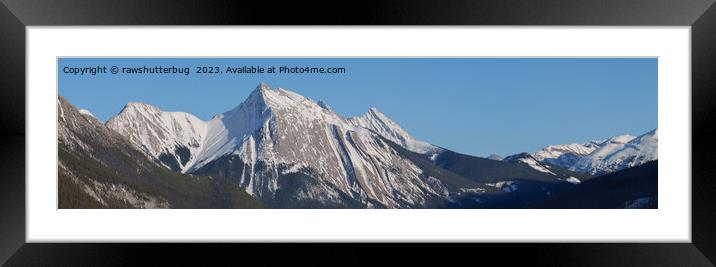 Snowy Medicine Lake Slaps And Opal Peak Panorama Framed Mounted Print by rawshutterbug 