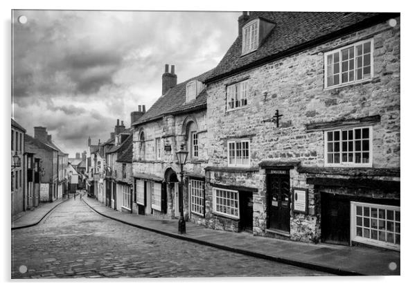 Steep Hill Black and White, Lincoln Acrylic by Tim Hill