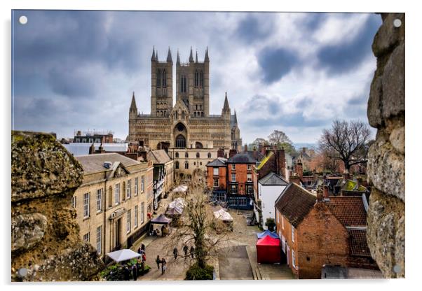 Lincoln Cathedral from Lincoln Castle walls Acrylic by Tim Hill