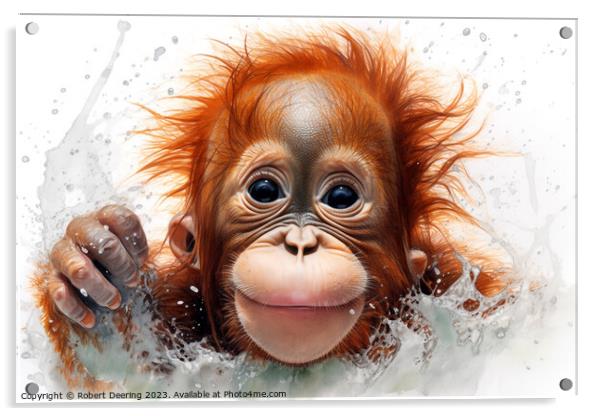 Cheeky Monkey Acrylic by Robert Deering
