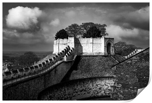 Lincoln Castle Black And White Print by Steve Smith