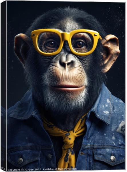 Hipster Chimp Canvas Print by Craig Doogan Digital Art