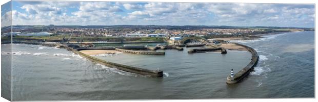 Seaham Harbour Aerial View Canvas Print by Apollo Aerial Photography