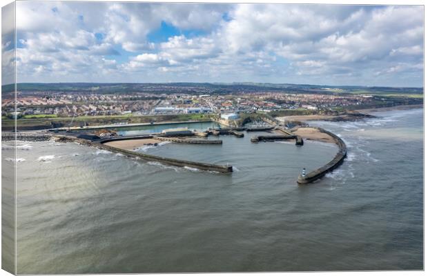 Seaham Harbour Aerial Canvas Print by Apollo Aerial Photography