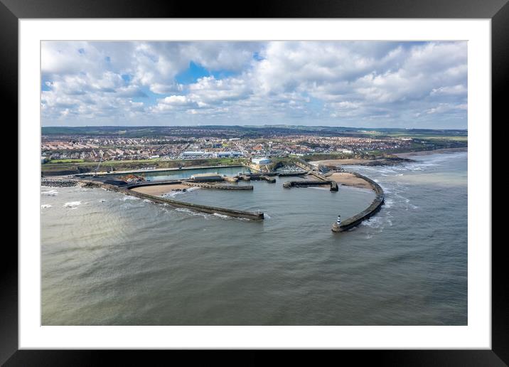 Seaham Harbour Aerial Framed Mounted Print by Apollo Aerial Photography