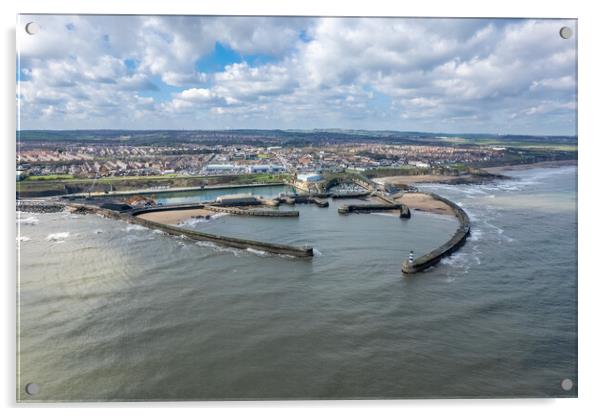 Seaham Harbour Aerial Acrylic by Apollo Aerial Photography