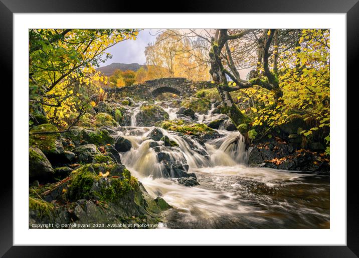 Ashness Bridge in Autumn Framed Mounted Print by Darrell Evans