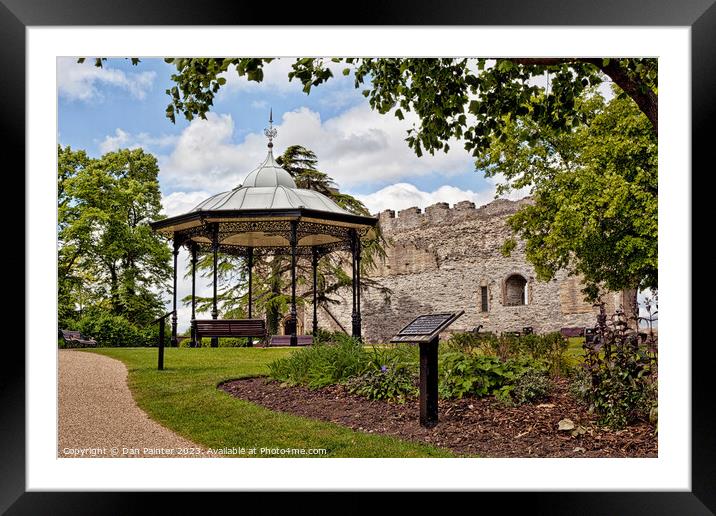 Newark Castle's Stunning Bandstand: A Peaceful Ret Framed Mounted Print by Dan Painter