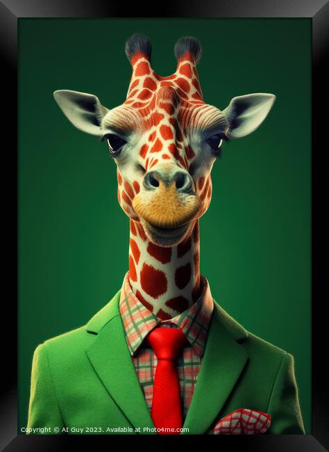 Suited Giraffe Framed Print by Craig Doogan Digital Art