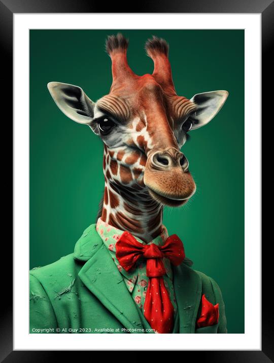 Comical Giraffe Framed Mounted Print by Craig Doogan Digital Art