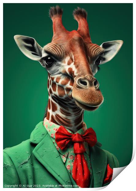 Comical Giraffe Print by Craig Doogan Digital Art