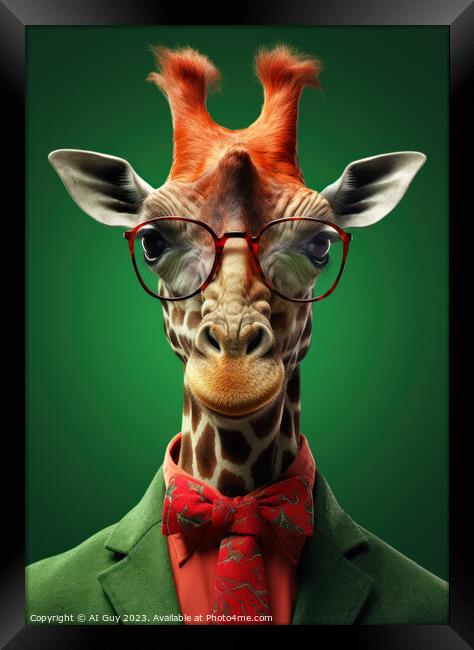AI Business Giraffe Framed Print by Craig Doogan Digital Art