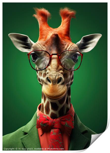 AI Business Giraffe Print by Craig Doogan Digital Art
