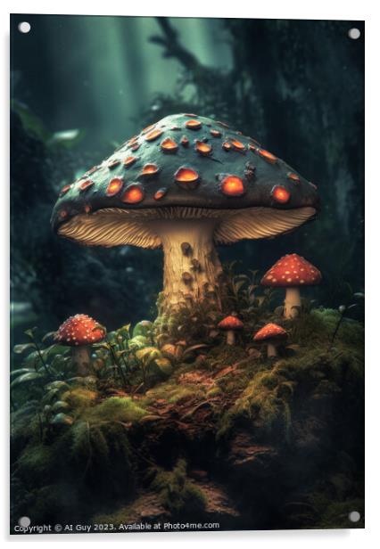 Magical Mushrooms Acrylic by Craig Doogan Digital Art