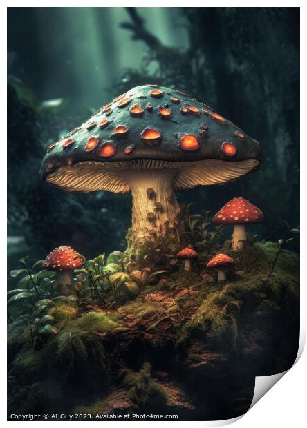 Magical Mushrooms Print by Craig Doogan Digital Art
