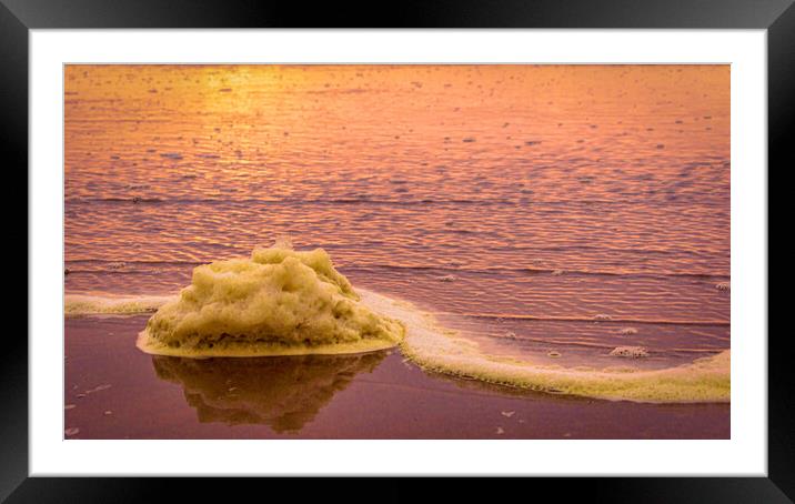 Glorious sea-foam Sunrise at Montrose Beach in Sco Framed Mounted Print by DAVID FRANCIS