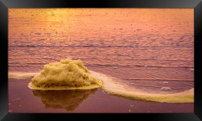 Glorious sea-foam Sunrise at Montrose Beach in Sco Framed Print by DAVID FRANCIS