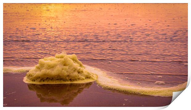 Glorious sea-foam Sunrise at Montrose Beach in Sco Print by DAVID FRANCIS