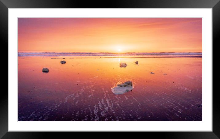 Majestic Sunrise over Montrose Beach Framed Mounted Print by DAVID FRANCIS