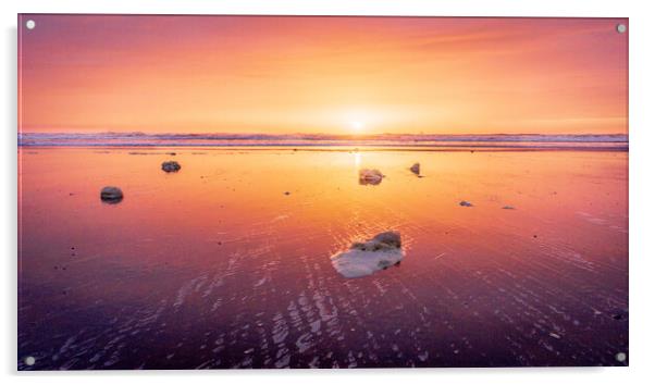 Majestic Sunrise over Montrose Beach Acrylic by DAVID FRANCIS