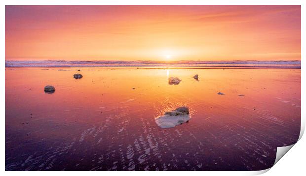 Majestic Sunrise over Montrose Beach Print by DAVID FRANCIS