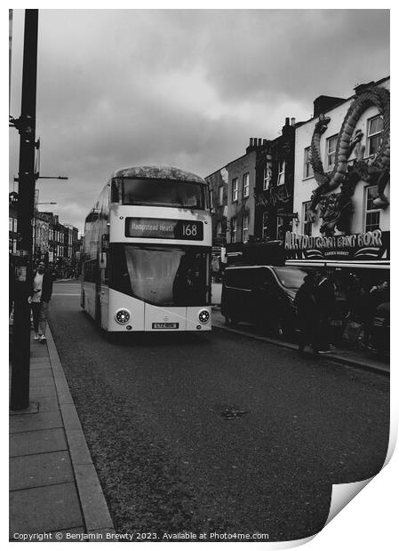 London Bus Print by Benjamin Brewty