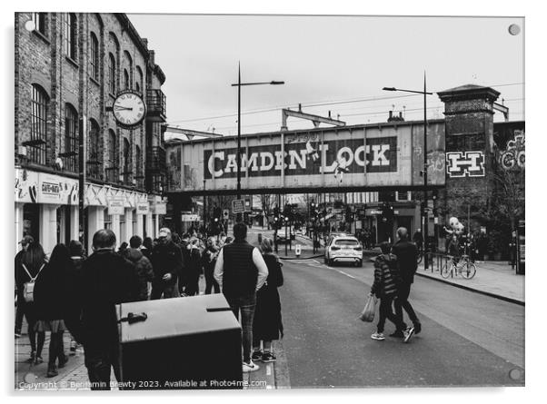 Camden Lock Sign  Acrylic by Benjamin Brewty