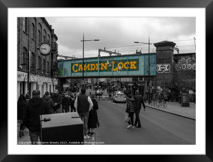 Camden Lock ( Colour Pop ) Framed Mounted Print by Benjamin Brewty