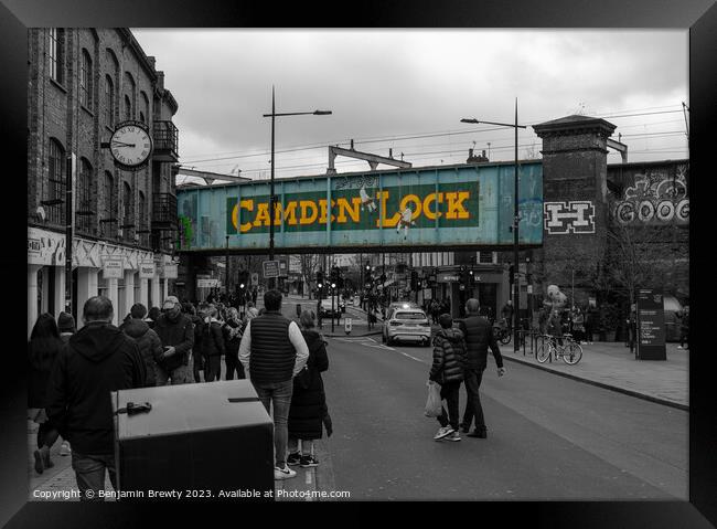 Camden Lock ( Colour Pop ) Framed Print by Benjamin Brewty