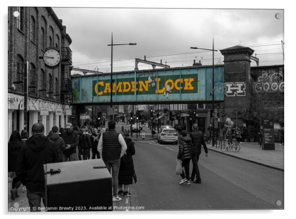 Camden Lock ( Colour Pop ) Acrylic by Benjamin Brewty