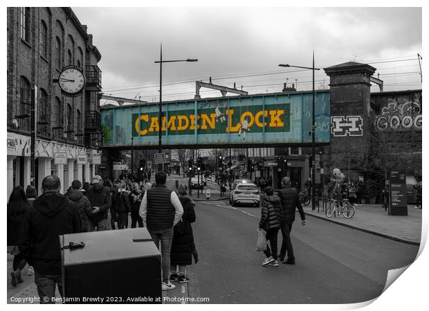Camden Lock ( Colour Pop ) Print by Benjamin Brewty