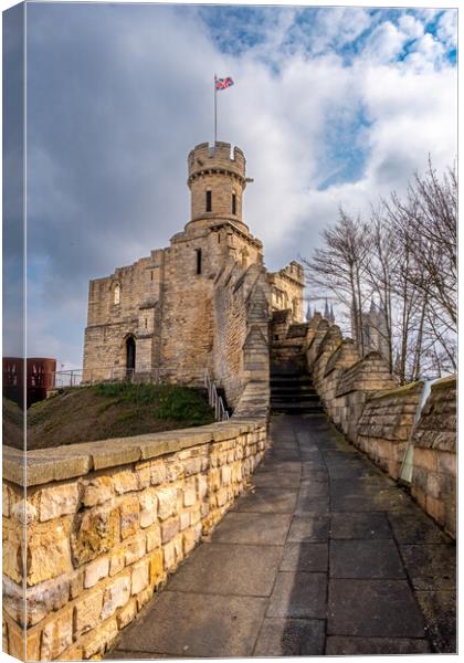 Lincoln Castle Walls Canvas Print by Steve Smith