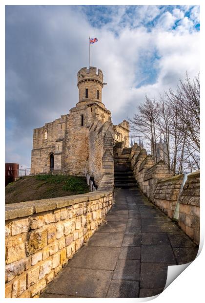 Lincoln Castle Walls Print by Steve Smith