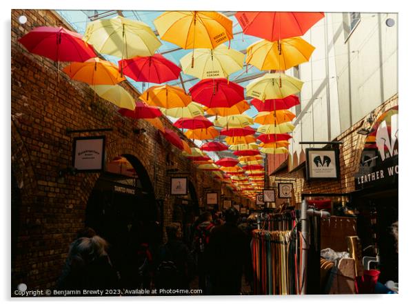 Camden Town Umbrella's  Acrylic by Benjamin Brewty