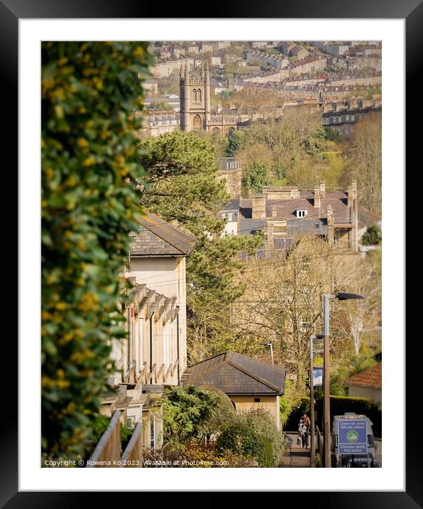 City view of Bath at Abbey View  Framed Mounted Print by Rowena Ko