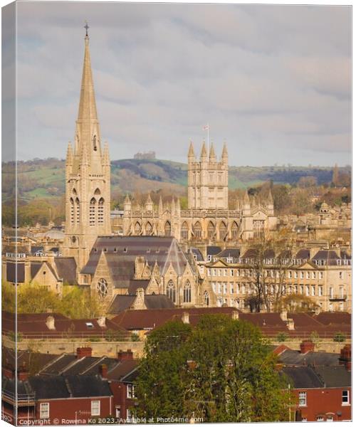 The view of Bath Abbey from Abbey View Gardens Canvas Print by Rowena Ko