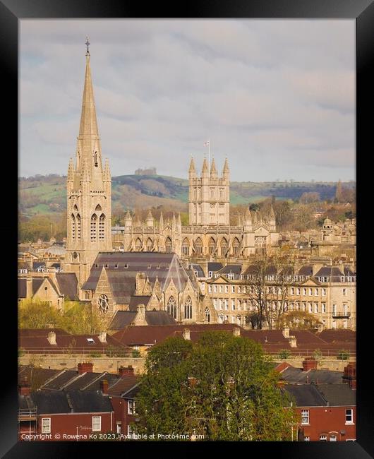 The view of Bath Abbey from Abbey View Gardens Framed Print by Rowena Ko