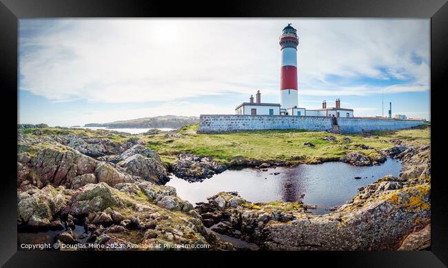 Buchan Ness Lighthouse and Rockpool Framed Print by Douglas Milne