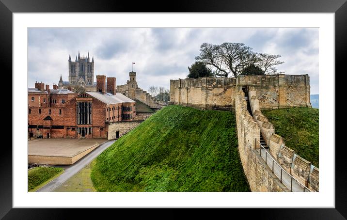 Lincoln Castle Wall to Lincoln Cathedral Framed Mounted Print by Tim Hill