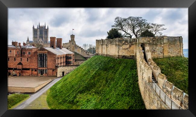Lincoln Castle Wall to Lincoln Cathedral Framed Print by Tim Hill
