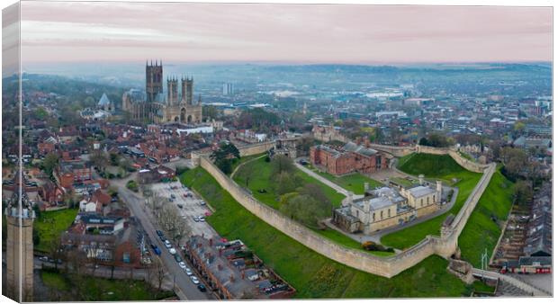 Lincoln Cathedral and Castle Canvas Print by Apollo Aerial Photography